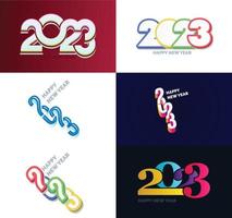 Big Collection of 2023 Happy New Year symbols Cover of business diary for 2023 with wishes vector