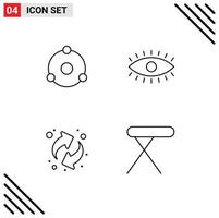 Set of 4 Vector Filledline Flat Colors on Grid for ion recycling crypto currency watch appliances Editable Vector Design Elements