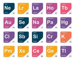 20 Preiodic table of the elements Icon Pack Design vector