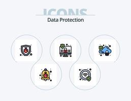 paquete de iconos lleno de línea de protección de datos 5 diseño de iconos. . seguridad. seguridad. correo. USB vector