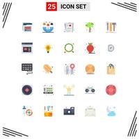 User Interface Pack of 25 Basic Flat Colors of design spring outsourcing nature seo analysis Editable Vector Design Elements