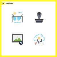 Modern Set of 4 Flat Icons and symbols such as mountains photo canada india cloud Editable Vector Design Elements