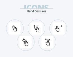 paquete de iconos de línea de gestos de mano 5 diseño de iconos. izquierda. dedos. toque. mano. gesto