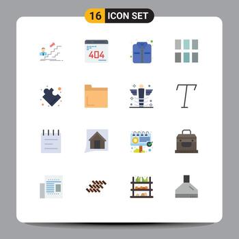 Flat Color Pack of 16 Universal Symbols of complex image web frame clothes Editable Pack of Creative Vector Design Elements