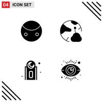 Pictogram Set of Simple Solid Glyphs of greatness mosque symbols network prayer Editable Vector Design Elements