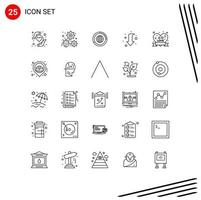 Line Pack of 25 Universal Symbols of full arrow management world resources Editable Vector Design Elements