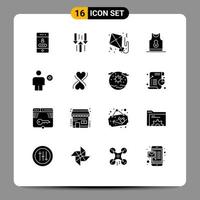 Set of 16 Modern UI Icons Symbols Signs for garments sport download shirt paper Editable Vector Design Elements