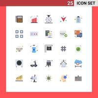 Pack of 25 creative Flat Colors of list check list growth full arrow Editable Vector Design Elements