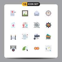 16 Universal Flat Color Signs Symbols of card research programing recruitment business Editable Pack of Creative Vector Design Elements