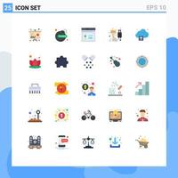 Universal Icon Symbols Group of 25 Modern Flat Colors of cloud professional browser hotel avatar Editable Vector Design Elements