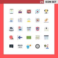 Universal Icon Symbols Group of 25 Modern Flat Colors of bug seo elearning protection online Editable Vector Design Elements