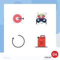 Pack of 4 Modern Flat Icons Signs and Symbols for Web Print Media such as clot rotate handicraft party fuel Editable Vector Design Elements