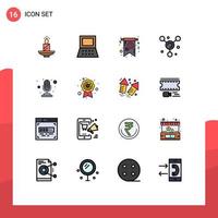 paquete de iconos de vectores de stock de 16 signos y símbolos de línea para la ciencia átomo símbolo de computadora elementos de diseño de vectores creativos editables femeninos