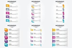 ilustración vectorial infografía conjunto de diseño plano para folleto publicitario y revista vector