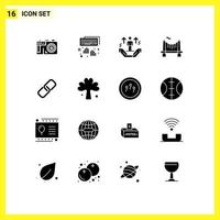 16 iconos creativos signos y símbolos modernos de papel carretera mano río puente elementos de diseño vectorial editables vector