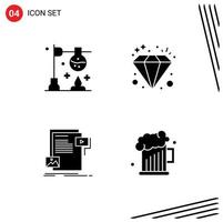 Modern Set of Solid Glyphs and symbols such as burner document science jewel media Editable Vector Design Elements