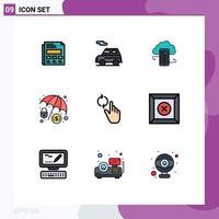 9 Creative Icons Modern Signs and Symbols of hacker cyber crime cloudstorage safety information Editable Vector Design Elements