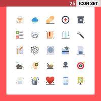 25 Creative Icons Modern Signs and Symbols of book user weather plus plaster Editable Vector Design Elements