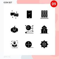 User Interface Pack of 9 Basic Solid Glyphs of snooker billiards iphone usa pumkin Editable Vector Design Elements