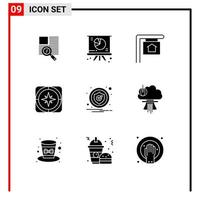 9 Creative Icons Modern Signs and Symbols of caution travel for sale navigation compass Editable Vector Design Elements