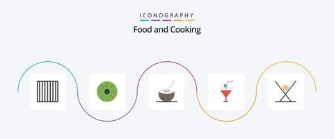 Food Flat 5 Icon Pack Including food. drink. coconut. restaurant. drink vector