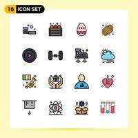 Set of 16 Modern UI Icons Symbols Signs for abstract para cord farming knot egg Editable Creative Vector Design Elements