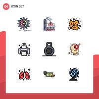 paquete de iconos de vector de stock de 9 signos y símbolos de línea para wifi internet de las cosas alerta de internet elementos de diseño de vector editables de acción de gracias