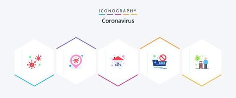 Coronavirus 25 Flat icon pack including travel. tourist. quarantine. infection. ship vector