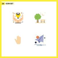 Set of 4 Commercial Flat Icons pack for business baloon product chair gestures Editable Vector Design Elements