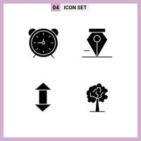 Group of 4 Solid Glyphs Signs and Symbols for clock arrows timer delete down Editable Vector Design Elements