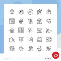 Pack of 25 creative Lines of book satellite baby radio broadcast Editable Vector Design Elements