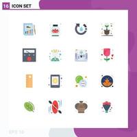 Concepto de 16 colores planos para sitios web, móviles y aplicaciones. Paquete editable de elementos de diseño de vectores creativos.