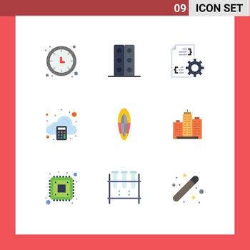 9 Creative Icons Modern Signs and Symbols of recreation calculate tray arithmetic management Editable Vector Design Elements