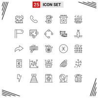 Editable Vector Line Pack of 25 Simple Lines of hot product domestics install smart house Editable Vector Design Elements