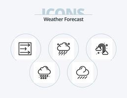 paquete de iconos de línea meteorológica 5 diseño de iconos. flecha. luna. clima. niebla. luna vector