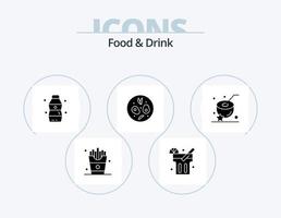 paquete de iconos de glifo de comida y bebida 5 diseño de iconos. . alimento. ensalada. agua vector