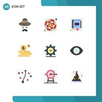 Set of 9 Modern UI Icons Symbols Signs for gear investment sample budget marketing Editable Vector Design Elements