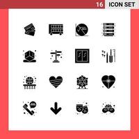 Universal Icon Symbols Group of 16 Modern Solid Glyphs of rack education decker math formula math Editable Vector Design Elements