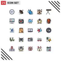 Set of 25 Modern UI Icons Symbols Signs for coffee coffee cup sport study learn Editable Vector Design Elements