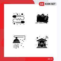 4 User Interface Solid Glyph Pack of modern Signs and Symbols of buzz role gossip map plumber Editable Vector Design Elements