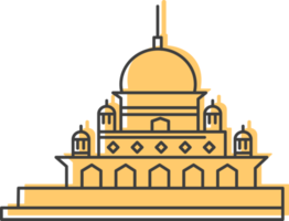 icône de la mosquée putra, icône plate malaisie. png