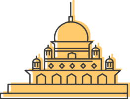 icono de la mezquita de putra, icono plano de malasia. png