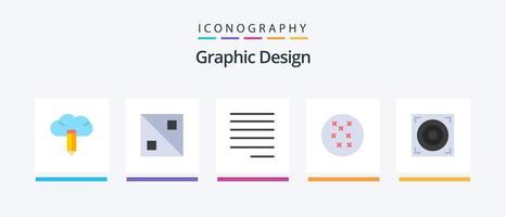 paquete de iconos planos de diseño 5 que incluye. texto. web. diseño de iconos creativos vector