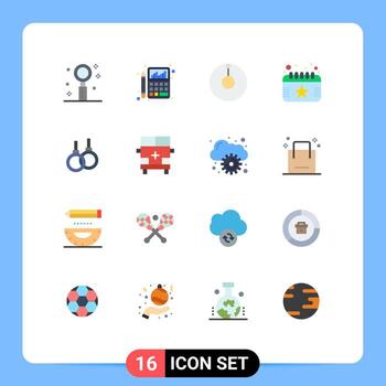 Group of 16 Modern Flat Colors Set for ring date chart event calendar Editable Pack of Creative Vector Design Elements