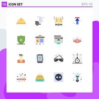 User Interface Pack of 16 Basic Flat Colors of upload arrows pollution arrow mother Editable Pack of Creative Vector Design Elements