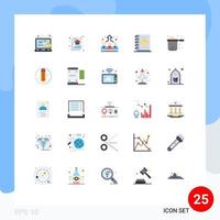 Stock Vector Icon Pack of 25 Line Signs and Symbols for kitchen office document notebook employer Editable Vector Design Elements