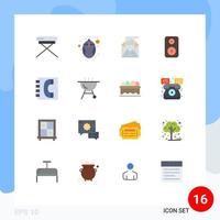 16 Universal Flat Color Signs Symbols of communication laud email woofer mail Editable Pack of Creative Vector Design Elements