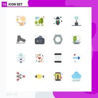 16 Universal Flat Colors Set for Web and Mobile Applications pen diamond tree gems lamp Editable Pack of Creative Vector Design Elements