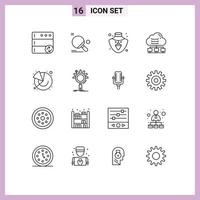 16 Thematic Vector Outlines and Editable Symbols of finance cloud nacklace connect computer Editable Vector Design Elements