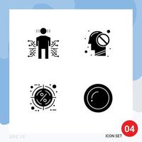 Set of Modern UI Icons Symbols Signs for sensor discount human mind percent Editable Vector Design Elements